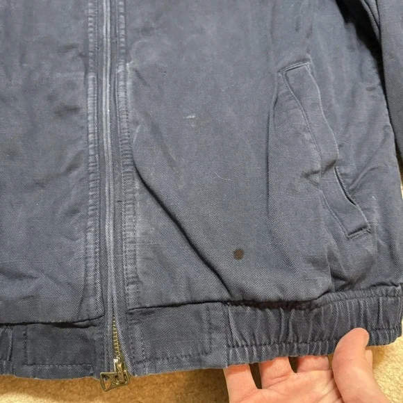 Polo Ralph Lauren Jacket Womens Medium Navy Full Zip Twill Bomber POLO Spell Out - Picture 8 of 16